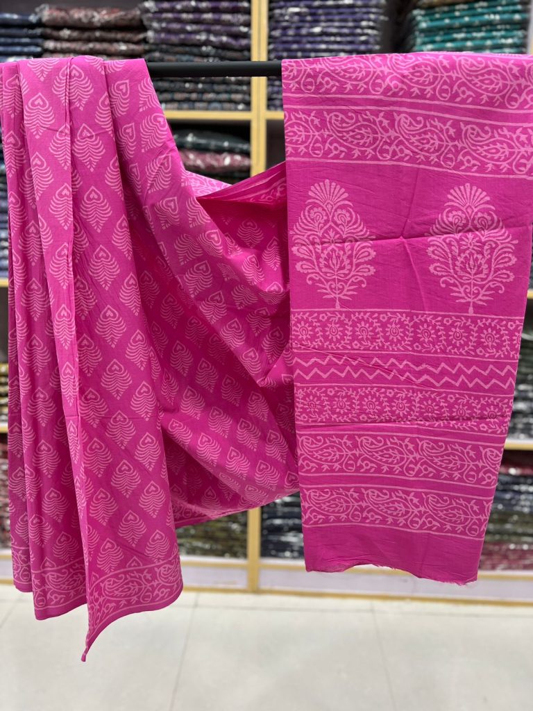 Persian rose cotton sarees on sale