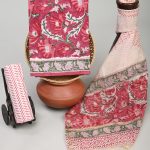 Brick red printed salwar kameez designs with chanderi cotton dupatta