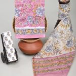 Carnation pink cotton jaipuri salwar suit online with chanderi cotton dupatta
