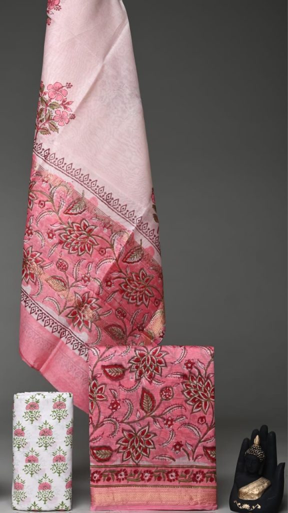 Brink pink maheshwari printed suits