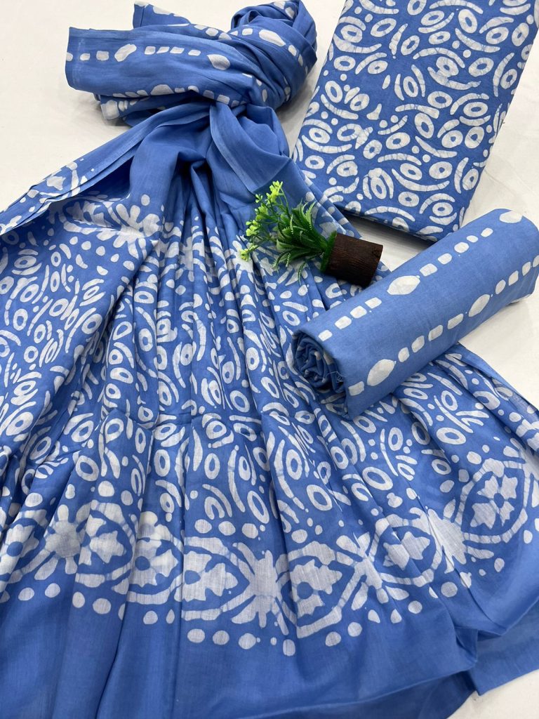 Little boy blue cotton dupatta materials for suits