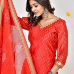 Radiant Red Maheshwari Salwar Suit Set with Traditional Dupatta – Get Yours