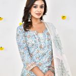 Sky Blue Printed Cotton Salwar Suit with Chanderi Dupatta – Professional and Graceful