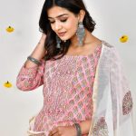 Office-Ready Pink Hand Block Printed Cotton Salwar Kameez with Chanderi Dupatta
