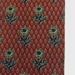 Elegant Red Floral Cotton Fabric – Traditional Indian Print