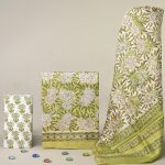 Olive Green Floral Hand Block Printed Chanderi Salwar Kameez Set