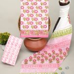 Pink Garden Motif Cotton Salwar Suit Material