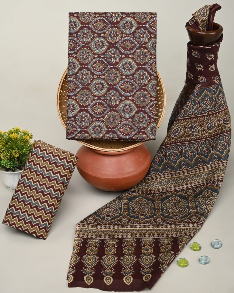 Maroon Precision Handcrafted Cotton Salwar Kameez Fabric