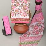 Vibrant Pink & Green Cotton Salwar Kameez – Exquisite Hand Block Design