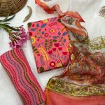 Vivid Pink Hand Block Print Salwar Suit with Sheer Dupatta