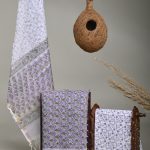 Lilac Hand Block Print Kota Doria Salwar Suit Set