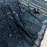 Navy Blue Paisley Chanderi Silk Saree for Sophisticated Party Look