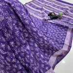 Vibrant Purple Chanderi Silk Saree Floral Elegance for Party Wea