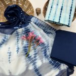 Classic Blue and White Shibori Cotton Dress Material