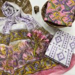 Lavender Grace Ethnic Print Cotton Salwar Kameez with Mauve Dupatta – Summer Sophistication