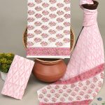 Pink Floral Block Print Cotton Suit Set