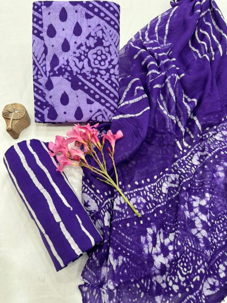 Amethyst Purple Cotton Suit with Chiffon Dupatta – Exclusive Summer Collection