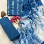 Azure Sky-Inspired Cotton Suit with Chiffon Dupatta – Breezy Summer Collection