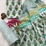 Mint Green Summer Cotton Suit with Translucent Chiffon Dupatta – Cool Elegance
