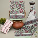 Celadon cotton printed salwar kameez designs with cotton dupatta
