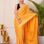 Sunshine Yellow Jaipuri Printed Saree