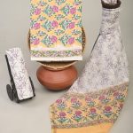 Sunny Yellow Rose Block Print Cotton Suit with Dupatta