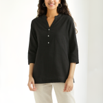 Chic Jet Black Linen Kurta – A Versatile Wardrobe Essential