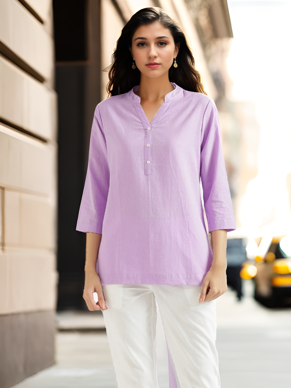 Lavender Linen Kurta - Effortless Style for Every Woman