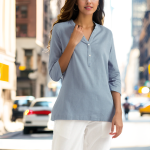 Serene Sky Blue Linen Kurta – Breezy Style for the Modern Woman