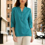 Vibrant Teal Green Airy Linen Kurta – Ultimate Comfort and Style