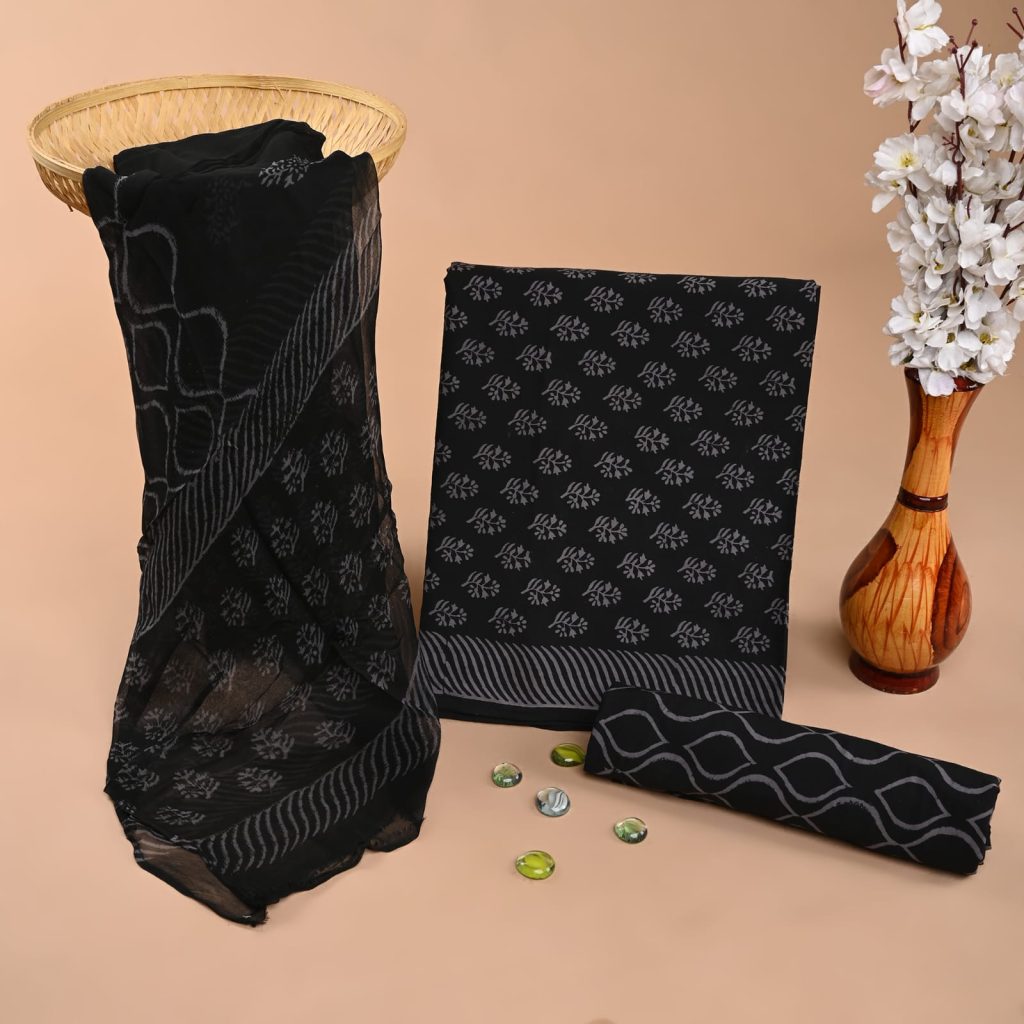 Black Elegant Cotton Salwar Suit – Handcrafted Summer Perfection
