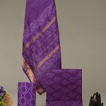 Regal Purple Maheshwari Silk Dress Material with Exquisite Block Design