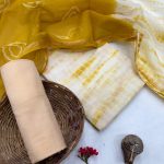 Golden Yellow Kota Doria Suit – Summers Hand Block Cream Radiance