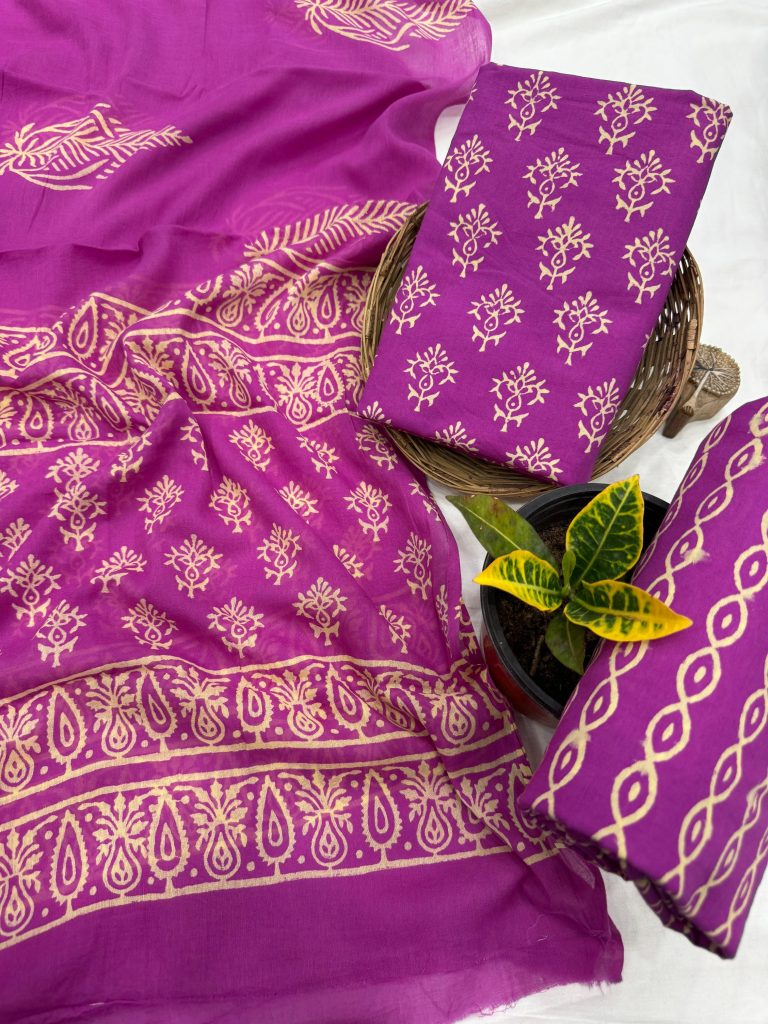 Majestic Magenta Handcrafted Cotton Salwar Suit - Artisanal Summer Wear