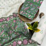 Lush Green Handcrafted Block Print Salwar Suit – Unstitched Authenticity