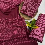 Rich Burgundy Hand Block Printed Cotton Suit – Unstitched Tradition
