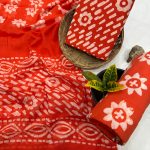 Vibrant Coral Block Print Cotton Salwar Suit – Unique Summer Wear