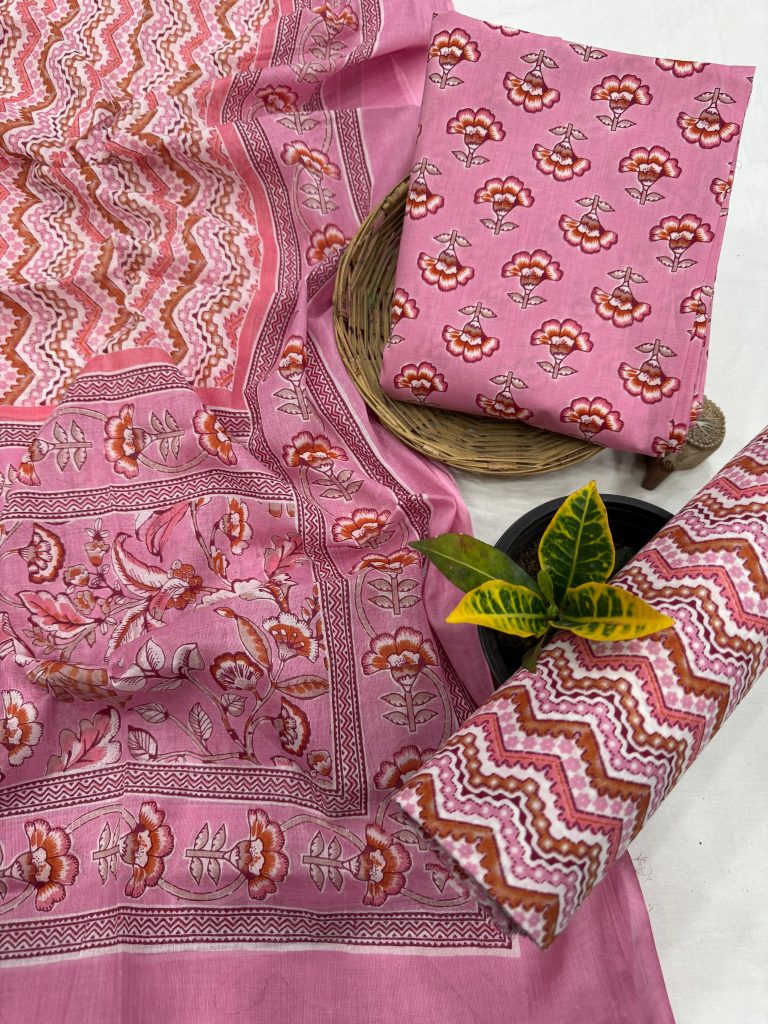 Pink Paisley Block Printed Cotton Suit - Artisan Summer Collection