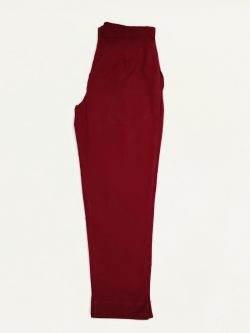 Maroon red cotton straight pant
