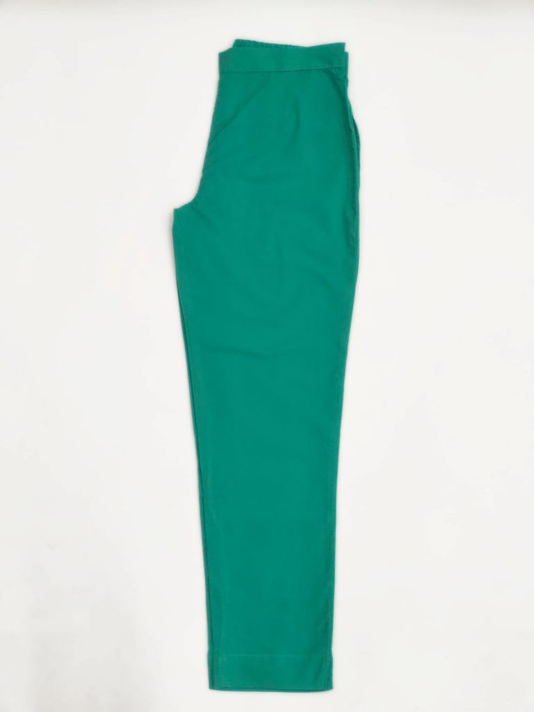Teal green cotton straight pant