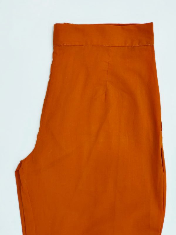 Orange cotton straight pant