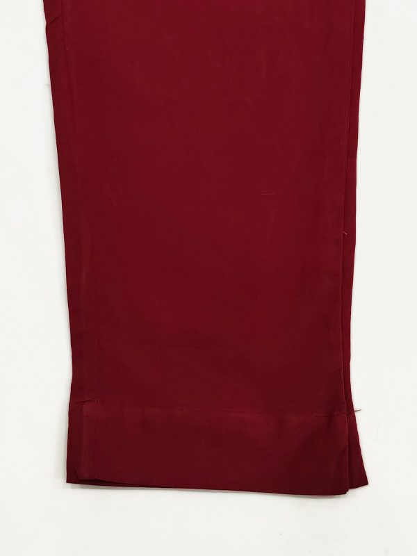 Maroon red cotton straight pant