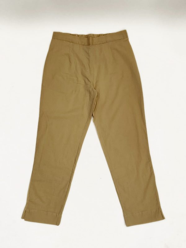 Tan color cotton straight pant