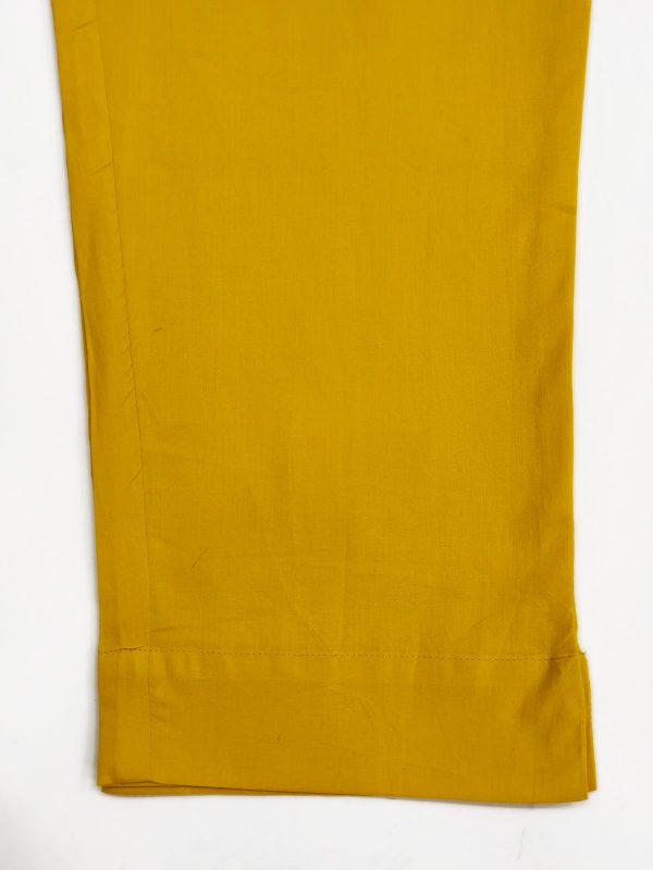 Yellow cotton straight pant