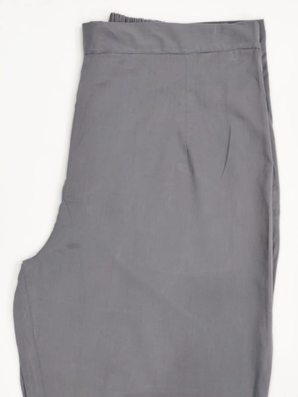 Dark slate gray cotton straight pant