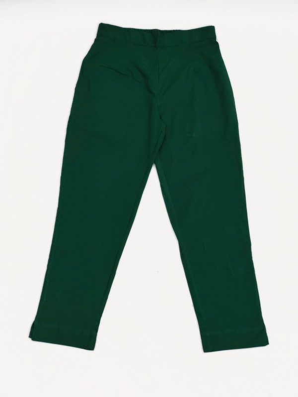 Pure green cotton straight pant