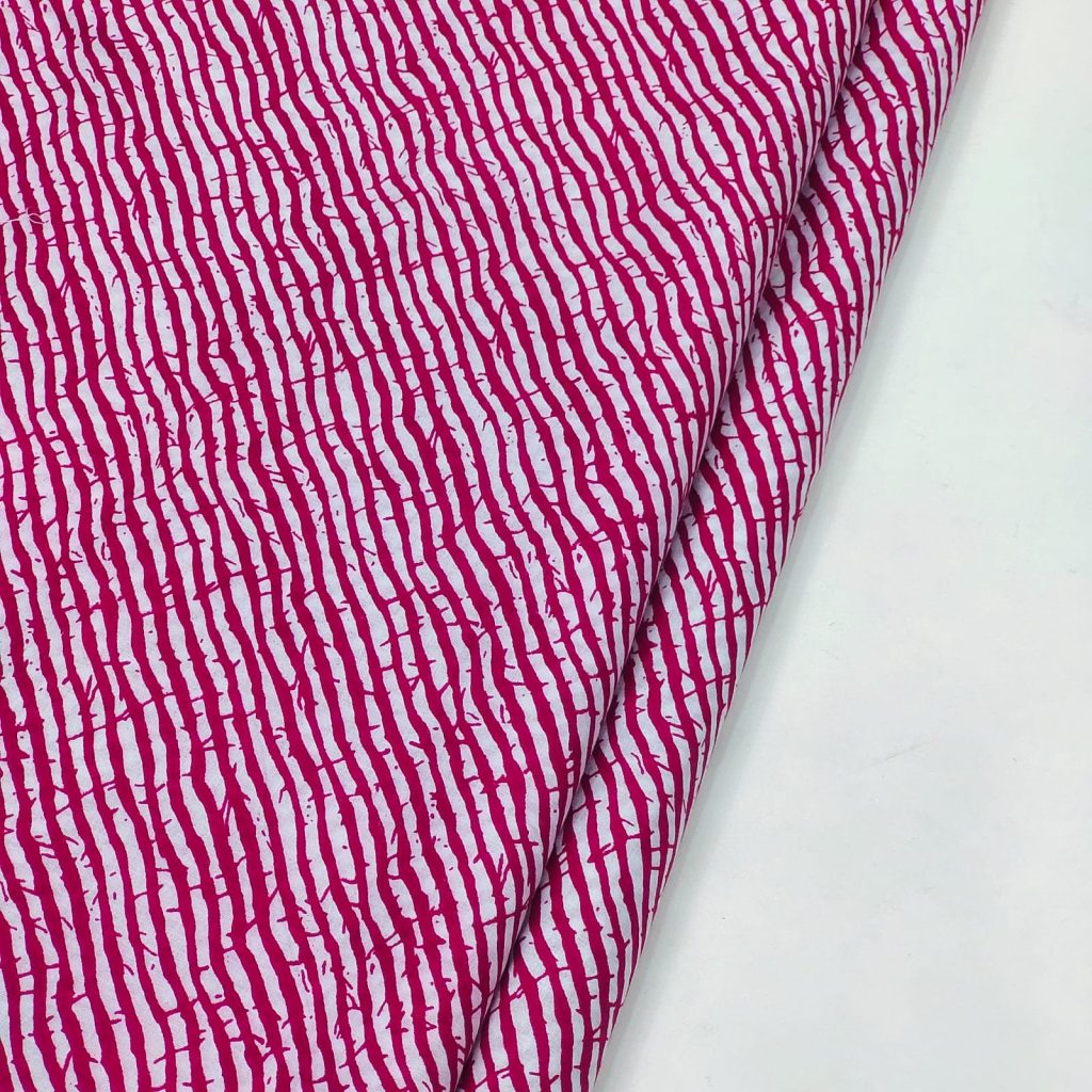 Pink lehariya print cotton running material