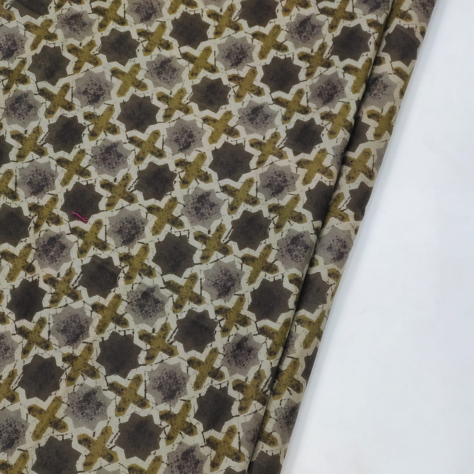 Olivine And Deserst sand floral print cotton running material set
