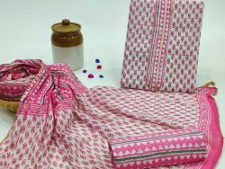 Mulberry pink hand block print cotton dupatta embroidered salwar kameez online