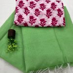 Bright Green ladies plain kota doria sarees online